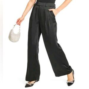 A New Day Satin Wide-Leg Dress Pants – Size 8, Black